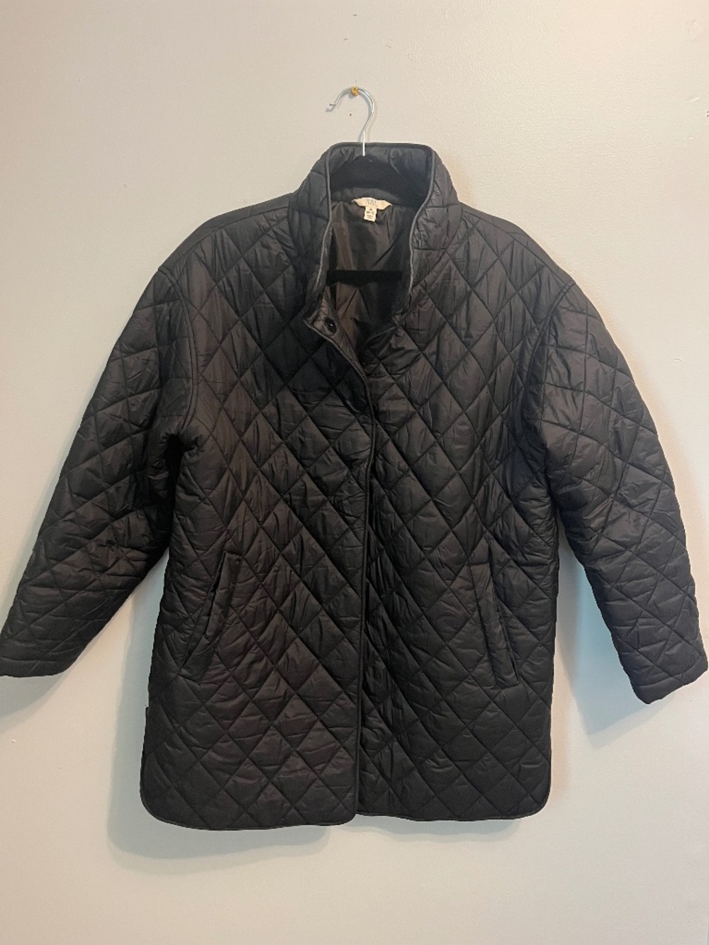 Black Quilted Jacket - Driving Coat - Lightweight Fall Puffer Jacket - Medium